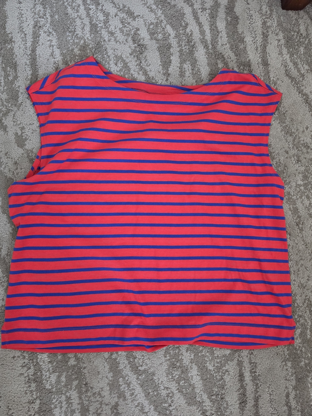 Old Navy Red and Blue Striped Boatneck Sleeveless Tank